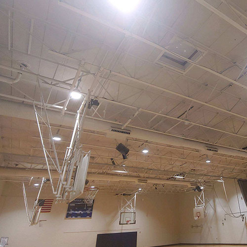 Ceiling of a school gym